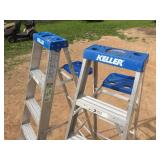 (2) KELLER 6 Ft Aluminum Step Ladders - 250 Lb - Appear Good!