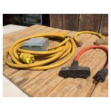 (3) Heavy 12/3 Extension Cords - 3 Plug Adapters