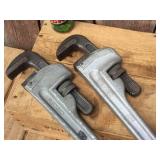 (2) RIDGID 824 Aluminum 24" Pipe Wrenches - Good Teeth
