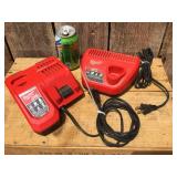 (2) MILWAUKEE Chargers M12 + M12/M18