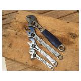(4) Adjustable Wrenches 6" - 8" - 10" - 12" Good