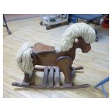 Vintage High Chair and Rocking Horse
