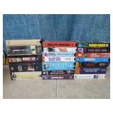 Tower Cabinet with DVDs and VHS Tapes