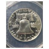 1963 US PROOF FRANKLIN HALF DOLLAR ANACS PF64 CAMEO