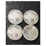 1 TROY OZ .999 FINE SILVER TOTAL FRACTIONAL ROUNDS