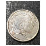 1 TROY OZ .999 FINE SILVER BUFFALO INDIAN ROUND