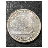 1 TROY OZ .999 FINE SILVER BUFFALO INDIAN ROUND