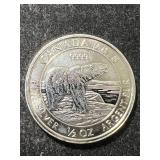 2018 CANADIAN POLAR BEAR HALF TROY OZ .9999 FINE SILVER