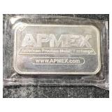 1 TROY OZ .999 FINE SILVER APMEX BAR
