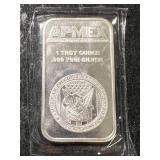 1 TROY OZ .999 FINE SILVER APMEX BAR