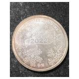 1 TROY OZ .999 FINE SILVER 2022 MERRY CHRISTMAS ROUND