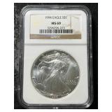 1994 AMERICAN SILVER EAGLE NGC MS69