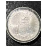 1975 BAHAMAS $5 STERLING SILVER ROUND IN AIRTITE