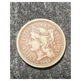 1865 US 3 CENT NICKEL