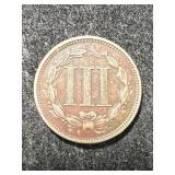 1865 US 3 CENT NICKEL