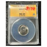 2001 US JEFFERSON NICKEL ANACS MS65 6 STEPS