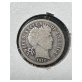 1910 US BARBER DIME
