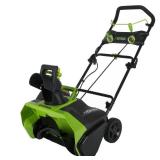 $329 Greenworks 40-Volt 20-in Single-Stage with Auger Assistance Cordless Electric Snow Blower (Battery Included)