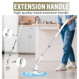 Lefree Electric Spin Scrubber, Electric Scrubber for Cleaning with 6 Replaceable Brush Heads, 2 Adjustable Speeds, 3 Adjustable Angles,Power Battery Upgrade, Portable for Cleaning Tile, Floor,Tub,Car