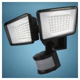 4 PACK Patriot Lighting  Solar-Powered Dual-Head 180  Motion Sensing LED Black Outdoor Security Flood Light