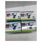 4 PACK Patriot Lighting  Solar-Powered Dual-Head 180  Motion Sensing LED Black Outdoor Security Flood Light