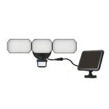 2 PACK Patriot Lighting  Black Solar Powered LED Tri Head Motion Sensor Security Flood Light
