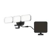 2 PACK Patriot Lighting  Black Solar Powered LED Tri Head Motion Sensor Security Flood Light