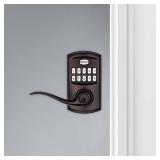 $120 917 SmartCode Venetian Bronze Keypad Electronic Single-Cylinder Tustin Door Lever Featuring SmartKey Security