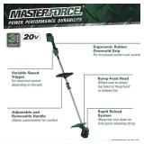 $133 Masterforce  FlexPower  20-Volt Brushless Cordless 13" String Trimmer