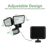 Patriot Lighting  Solar-Powered Dual-Head 180  Motion Sensing LED Black Outdoor Security Flood Light