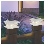 Home Zone Living White Solar LED Post Cap Landscape Light - 4 Pack