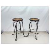 Pair of Antique Iron Bistro Stools