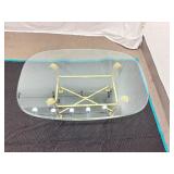 Mid Century SOLID BRASS Hollywood Regency HEAVY Glass Top Coffee Table