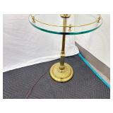Vintage Mid Century MINT Solid Brass Hollywood Regency Stiffel Tabled Floor Lamp