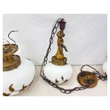 Vintage Cherub Figural Hanging Ceiling Lamp