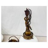 Vintage Cherub Figural Hanging Ceiling Lamp