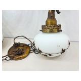 Vintage Cherub Figural Hanging Ceiling Lamp