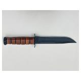 NEW K-Bar USMC Fixed Blade Fighting Knife, and a Vintage Stag Horn Fixed Blade Knife