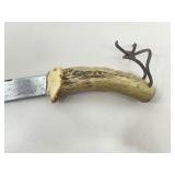 NEW K-Bar USMC Fixed Blade Fighting Knife, and a Vintage Stag Horn Fixed Blade Knife