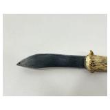 NEW K-Bar USMC Fixed Blade Fighting Knife, and a Vintage Stag Horn Fixed Blade Knife