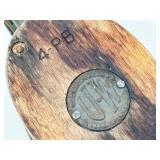 Antique Upton Wilton Wood Block and Tackle Pulley