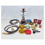 Lot of Vintage Tobacco, Ashtray, Tins, Hookah etc. Collectibles