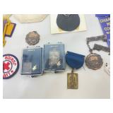 Lot of Vintage Awards, Metals, and Patches