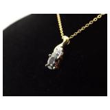 .925 Sterling Silver Alexandrite Crystal Vermeil Pendant Necklace