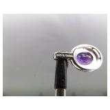 .925 Sterling Silver Amethyst Crystal Pendant Necklace