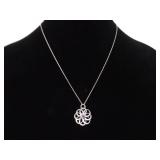 .925 Sterling Silver Amethyst Flower Pendant Necklace