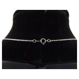 .925 Sterling Silver Garnet Lady Form Pendant Necklace
