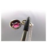 .925 Sterling Silver Garnet Lady Form Pendant Necklace
