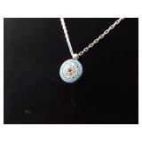 .925 Sterling Silver Evil Eye Protection Pendant Necklace