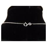 .925 Sterling Silver Obsidian Bar Pendant Necklace